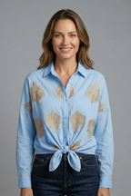 Women’s Blouse with Button Fastening and Long Sleeves