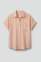Women’s Blouse with Button Fastening and Short Sleeves