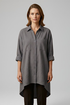 Women’s Blouse with Collar and Button Fastening