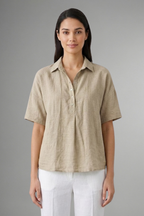 Women’s Blouse with Collar and Button Placket