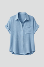 Women’s Blouse with Collar and Short Sleeves