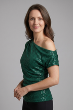 Women's Blouse with Off-Shoulder Neckline for Party Wear