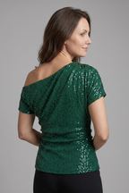 Women's Blouse with Off-Shoulder Neckline for Party Wear