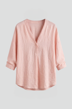 Women’s Blouse with Round Neck and Button Closure