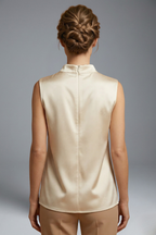 Women’s Blouse with Sleeveless Design and Lightweight Fabric