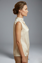 Women’s Blouse with Sleeveless Design and Lightweight Fabric
