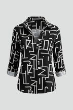 Women’s Blouse with V-Neck and Long Sleeves