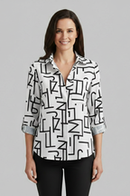 Women’s Blouse with V-Neck and Long Sleeves