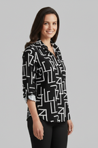Women’s Blouse with V-Neck and Long Sleeves