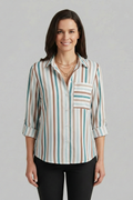 Women’s Blouse with V-Neck and Long Sleeves