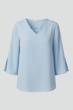 Women’s Blouse with V-Neck and Short Sleeves
