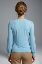 Women’s Blouse with V Neckline and Ruched Waist