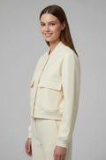 Women’s Bomber Jacket with Baseball Collar and Snap Buttons