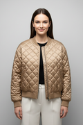 Women’s Bomber Jacket with Quilted Pattern and Elasticated Cuffs