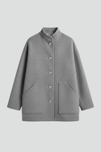 Women’s Bomber Jacket with Snap Closure and Ribbed Finishes