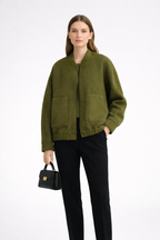 Women’s Bomber Jacket with Structured Outer Surface