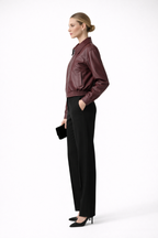 Women’s Bomber Jacket with Zip Closure and Elasticated Hem
