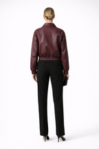 Women’s Bomber Jacket with Zip Closure and Elasticated Hem