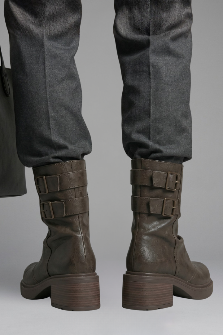 Women's Boots with Side Buckle Accents for Fall