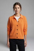 Women’s Cardigan with Button Closure and Collar