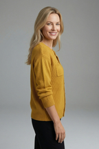 Women’s Cardigan with Button Fastening and Chest Pocket