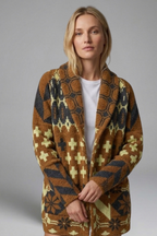 Women’s Cardigan with Button Fastening and Patterned Knit Surface