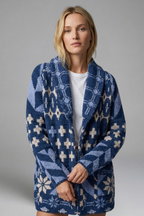 Women’s Cardigan with Button Fastening and Patterned Knit Surface