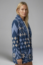 Women’s Cardigan with Button Fastening and Patterned Knit Surface