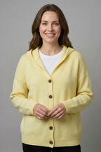Women’s Cardigan with Hood and Button Fastening