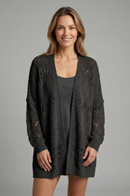 Women’s Cardigan with Open Front and Long Sleeves