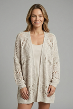 Women’s Cardigan with Open Front and Long Sleeves