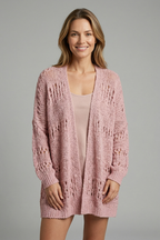 Women’s Cardigan with Open Front and Long Sleeves
