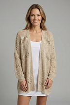 Women’s Cardigan with Open Front and Long Sleeves