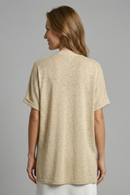 Women’s Cardigan with Open Front and Short Sleeves