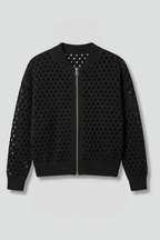 Women’s Cardigan with Zip and Cut-Out Surface