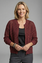 Women’s Cardigan with Zip and Cut-Out Surface