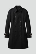 Women’s Coat with Double-Breasted Buttons and Long Sleeves