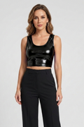 Women’s Crop Top with Round Neck and Sleeveless Cut