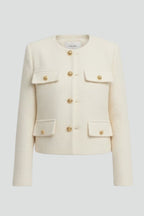 Women’s Cropped Jacket with Button Front