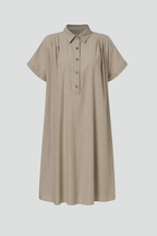 Women’s Dress with Button Placket and Short Sleeves