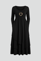 Women’s Dress with Heart Detail and Long Sleeves