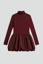 Women’s Dress with High Neckline and Long Sleeves