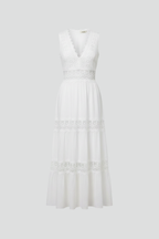 Women’s Dress with Lace Appliques and Tiered Skirt