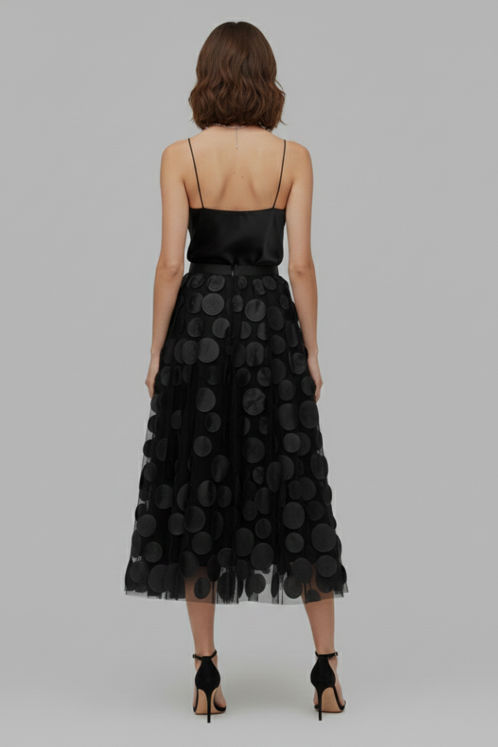 Women’s Dress with Long Sleeves and Structured Surface