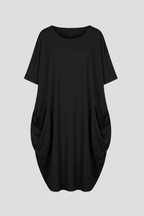 Women’s Dress with Round Neck and Short Sleeves
