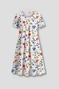 Women’s Dress with Round Neck and Short Sleeves