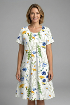Women’s Dress with Round Neck and Short Sleeves