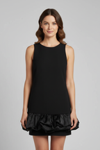Women’s Dress with Sleeveless Cut and Ruffled Skirt