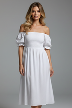 Women’s Dress with Smocked Bodice and Side Slit