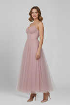 Women’s Dress with Strapless Bodice and Tulle Skirt